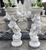 GE21633 Pair White Mrbl Cherubs with Urns 47 Inches High