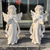 Pair of White Marble Angels 31 Inches High
