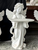 White Marble Angel with Tray 31 Inches High