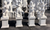 Set 4 White Marble Cherub Four Seasons on Base 59 Inches High