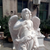 Pair of White Marble Angels 73 Inches High