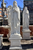 White Marble Virgin Mary on Base 84 Inches High