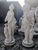 Pair of White Marble Classical Ladies with Vases 69 Inches High