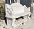 White Marble Swan Bench 71 Inches Wide
