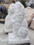 Pair White Marble Sitting Lions 45 Inches High