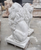 Pair White Marble Sitting Lions 45 Inches High
