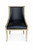 Farmhouse Barrel Chair with Black Leather