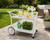 White Outdoor Aluminum Serving Tea Cart