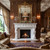 Neoclassical Griffin White Marble Fireplace Mantel White Marble L85.8"*H58.6"*13.8"    OPEN:L48"*H37.4"