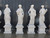 Classical Four Seasons White Marble Statues on Pedestals  Set of 4 White Marble H63"