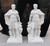 Classical Roman Noblemen White Marble Statues  Set of 2 White Marble H23.7"