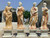 Classical Four Seasons Multicolor Marble Statues on Pedestals  Set of 4 Multi Color Marble H70.9"        Stand:H17.7"