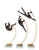 Pole Vaulters on Glass Base   Set of 3