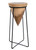 Suar Wood Cone Table With Iron Stand Room Scene