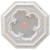 White and Silver Four Leaf Clover Octagon Chandelier Ceiling Medallion 24in Room Scene