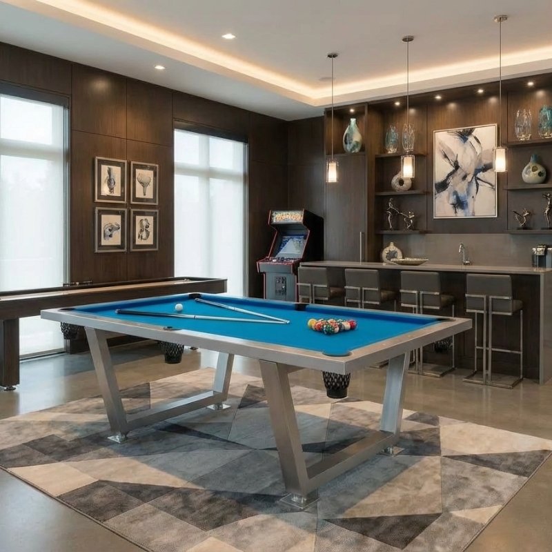Modern Stainless Pool Table