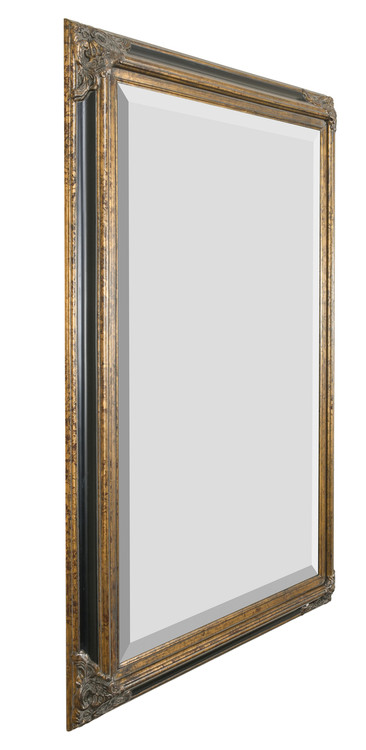 Mini Grand Victorian Mirror 24x36 Antique Gold with Black Close Up Image