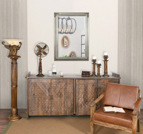 Mini Grand Victorian Mirror 24x36 Silver Room Scene