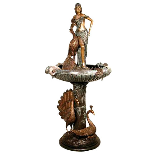 Lady with Peacock Fountain