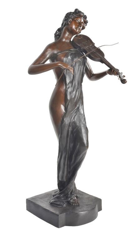 Lady Playing Violin 49 Inch Tall Room Scene