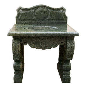 Carved Green Marble Vanity Sink