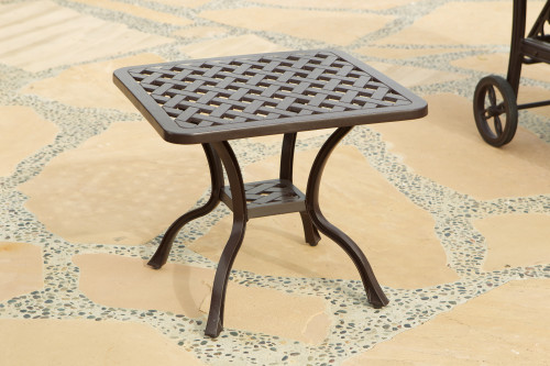 Savannah Outdoor Aluminum End Table Room Scene