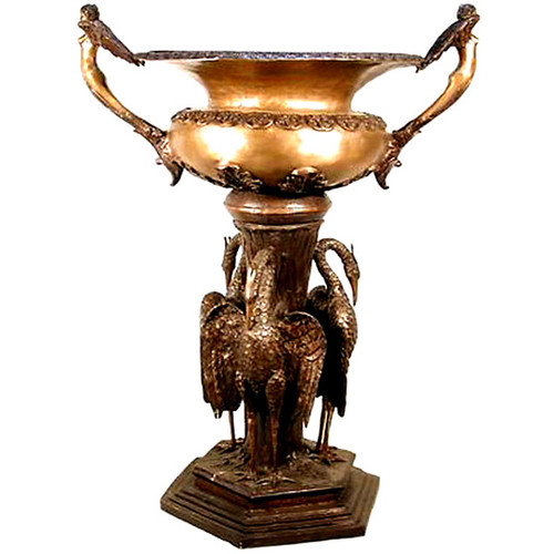 Bronze Crane Urn