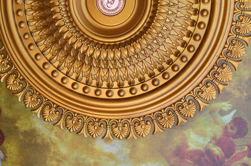 Classical Large Oval Chandelier Ceiling Medallion 79 inches Close Up Image