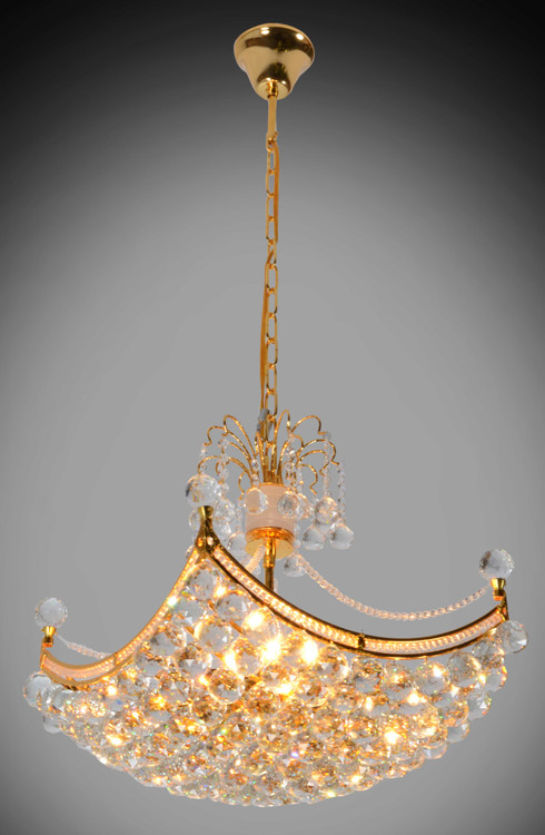 Crystal Orb Basket Chandelier Room Scene
