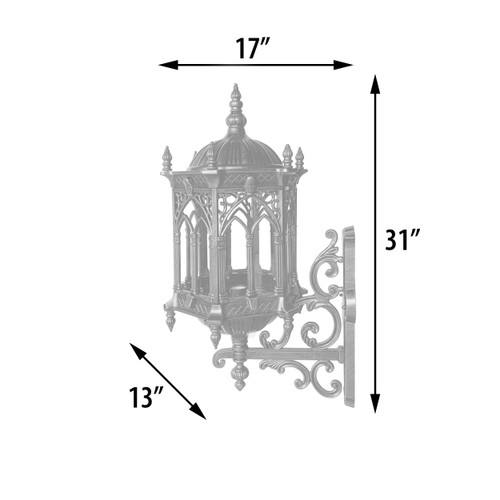 Gothic Wall Lighted Sconce Room Scene