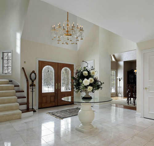 Golden Bell Crystal Chandelier Room Scene