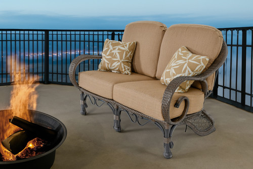 Grand Bonaire Weave Outdoor Loveseat Room Scene
