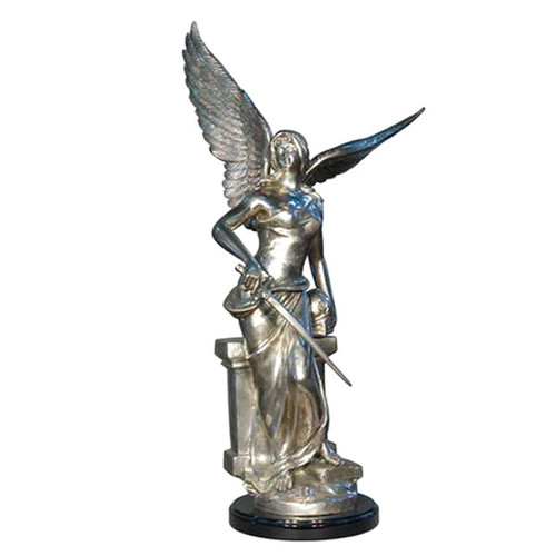 Winged Lady with Sword Marble Base