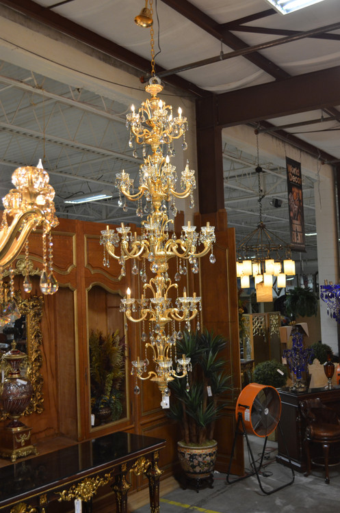 Alonzo Brushed Gold Chandelier Room Scene