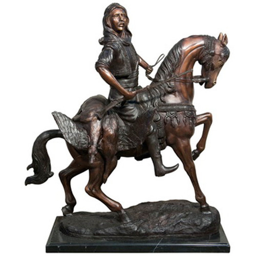 Arabian on Horseback on Marble Base