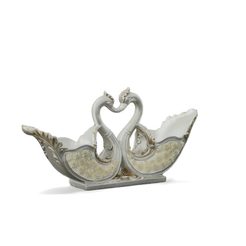 Silver Pearl Swan Double Vase Room Scene