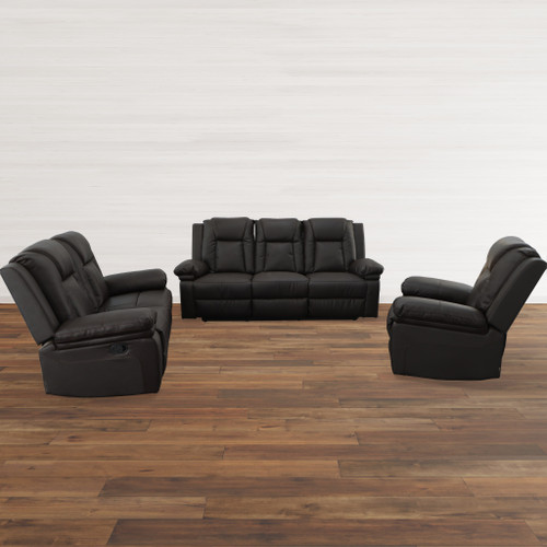 Tara Brown Recliner Sofa Set of 3 Room Scene
