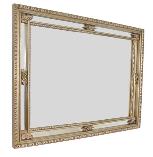 Platine Mirror Hand Carved Mahogany 47 x 58.5 Inches Close Up Image