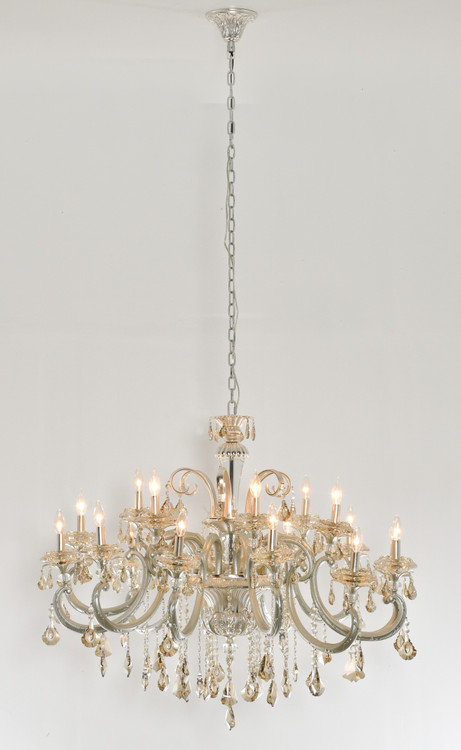 Hollywood Brush 18 light Silver Chandelier