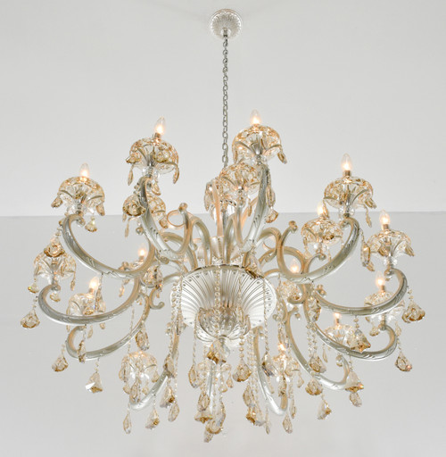 Hollywood Brush 18 light Silver Chandelier Close Up Image