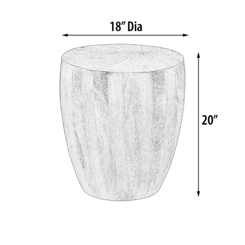 Mango Wood Solid Parquet Round Side Table 18 Inch Diameter Room Scene