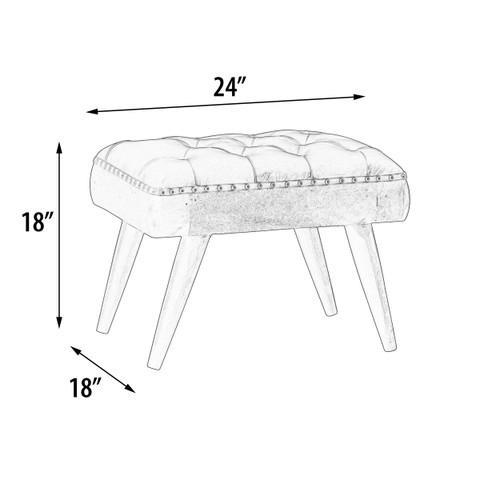 Mountain Tannery Leather Stool Ottoman 24 Inch Room Scene
