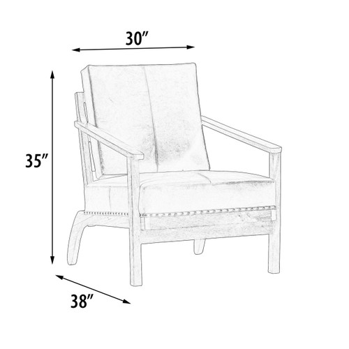 Mountain Tannery Leather Lucca Adirondack Chair 30 Inch Close Up Image
