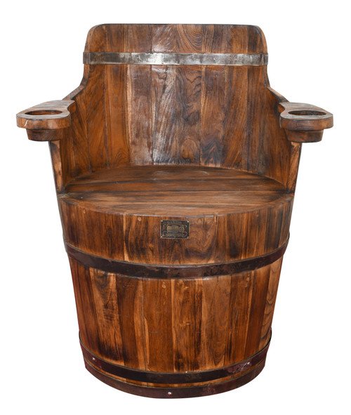 Barrel Swivel Chair Teak Room Scene