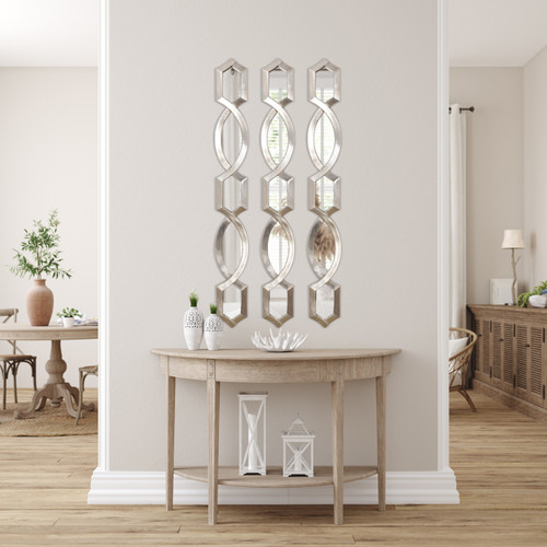 Diamond Stack Mirror Silver Room Scene