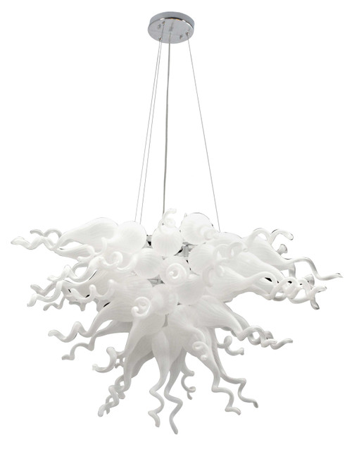 White Burst Chandelier Room Scene