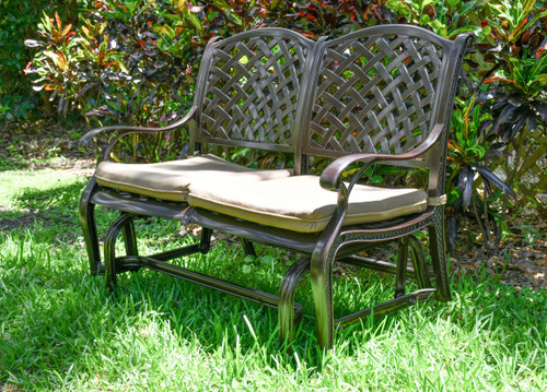 Savannah Outdoor Aluminum Bench Glider Room Scene