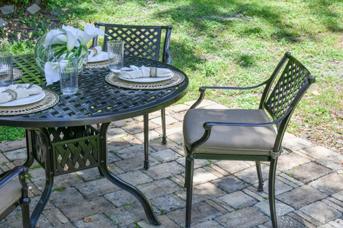 Savannah Outdoor Aluminum Dining Chair Close Up Image