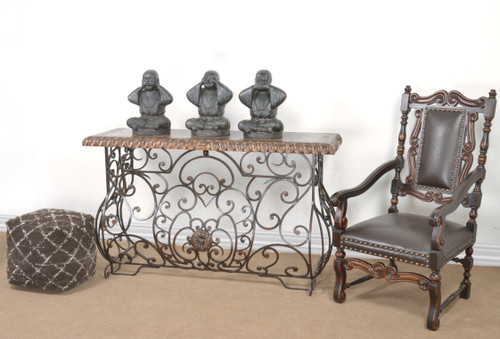 Peruvian Forged Iron Console Room Scene