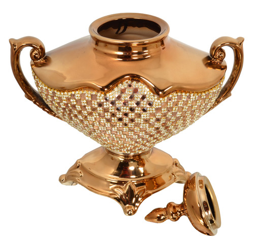 Rose Crystal Tureen with Removable Lid Close Up Image
